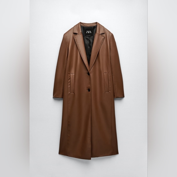 Zara faux leather trench coat - Picture 7 of 12